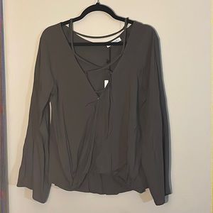 Olive long sleeve top